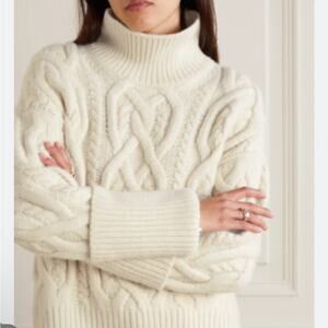Citizens of Humanity Zola Aran Cable-Knit Chunky Turtleneck Sweater Sz XS/S